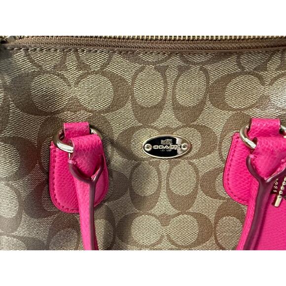BEAUTIFUL BOWN AND PINK COACH BAG! - Picture 2 of 13